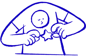 Mind_Illustration_Man_And_Star_Blue_RGB Colouring pencils