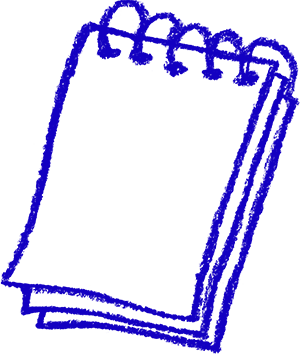 Notepad-RGB A blue sketch of a note pad