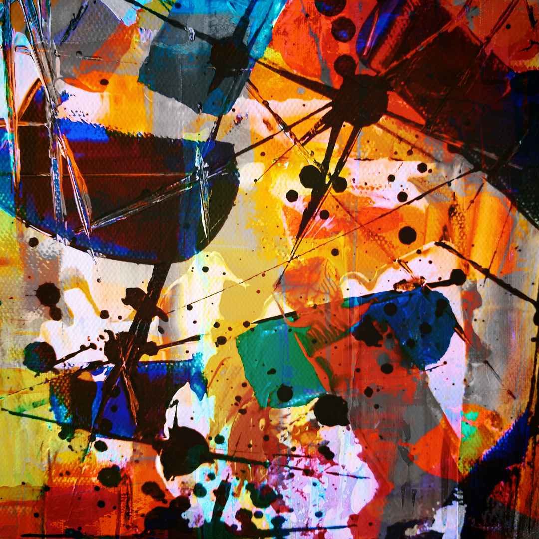 A colourful abstract painting